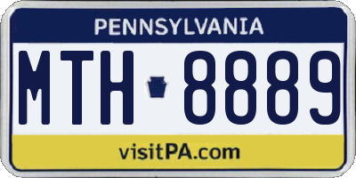 PA license plate MTH8889