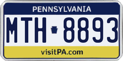 PA license plate MTH8893