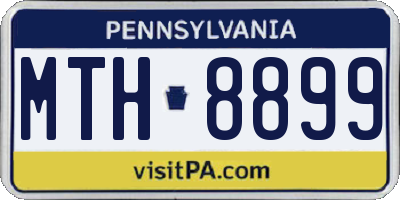 PA license plate MTH8899