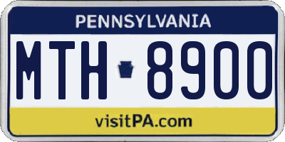 PA license plate MTH8900