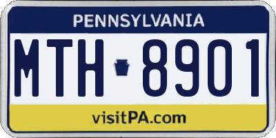 PA license plate MTH8901