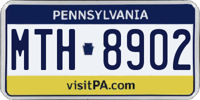 PA license plate MTH8902
