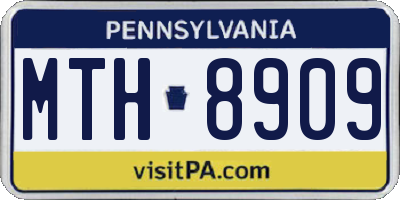 PA license plate MTH8909