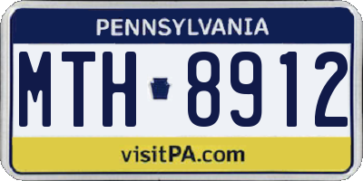 PA license plate MTH8912