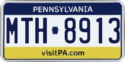 PA license plate MTH8913