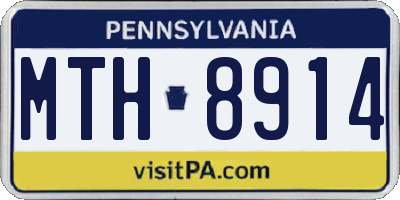 PA license plate MTH8914