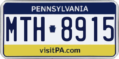 PA license plate MTH8915