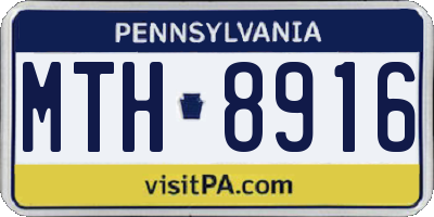 PA license plate MTH8916