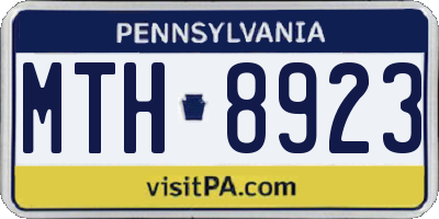 PA license plate MTH8923