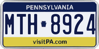 PA license plate MTH8924
