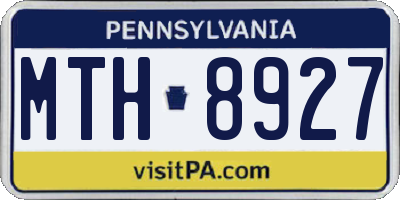 PA license plate MTH8927
