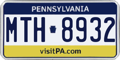 PA license plate MTH8932