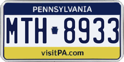 PA license plate MTH8933