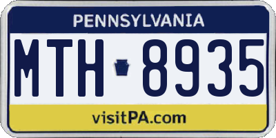 PA license plate MTH8935