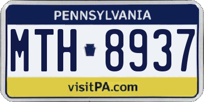 PA license plate MTH8937