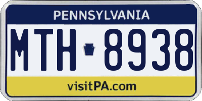 PA license plate MTH8938