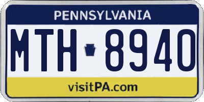 PA license plate MTH8940