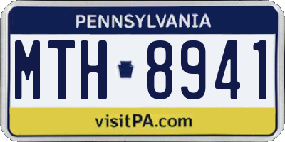 PA license plate MTH8941