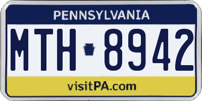 PA license plate MTH8942