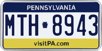 PA license plate MTH8943