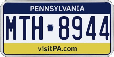 PA license plate MTH8944