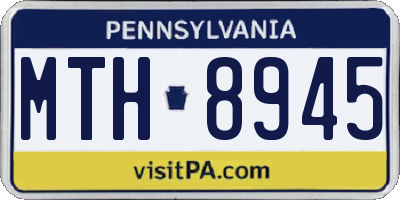 PA license plate MTH8945