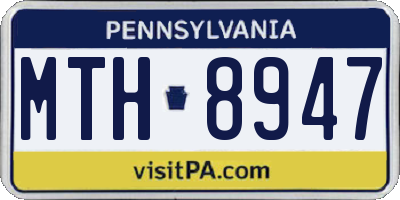 PA license plate MTH8947
