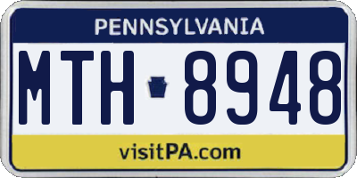 PA license plate MTH8948