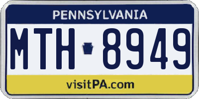 PA license plate MTH8949