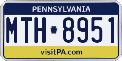 PA license plate MTH8951