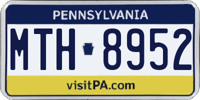 PA license plate MTH8952