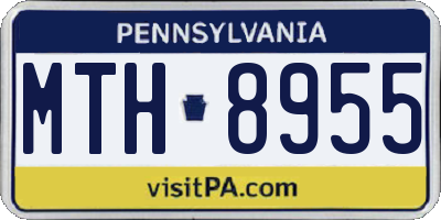 PA license plate MTH8955