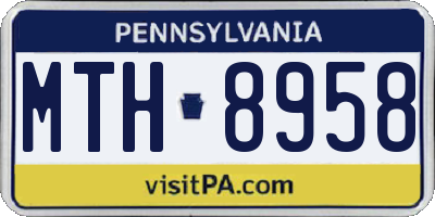PA license plate MTH8958