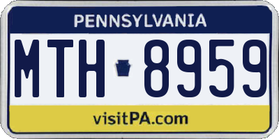 PA license plate MTH8959