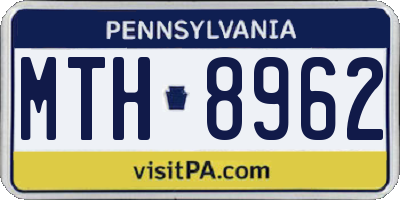 PA license plate MTH8962