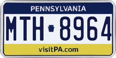 PA license plate MTH8964