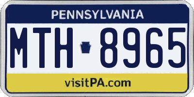 PA license plate MTH8965