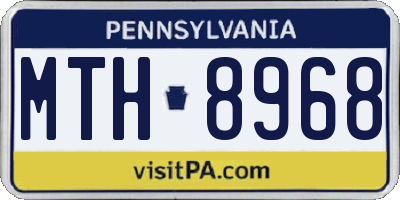 PA license plate MTH8968