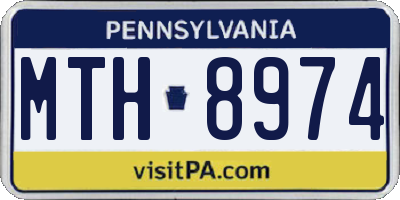 PA license plate MTH8974