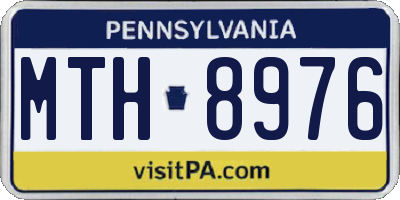 PA license plate MTH8976
