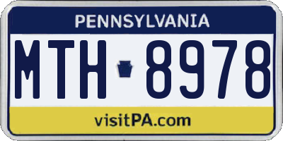 PA license plate MTH8978