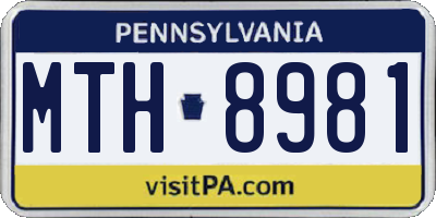 PA license plate MTH8981