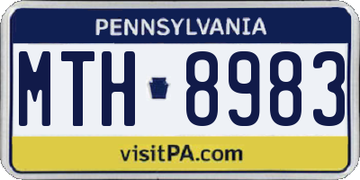 PA license plate MTH8983
