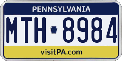 PA license plate MTH8984
