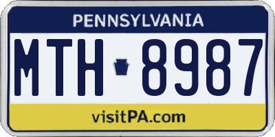 PA license plate MTH8987
