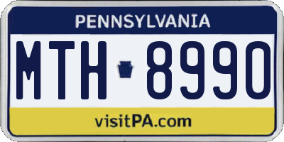 PA license plate MTH8990