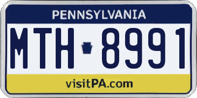 PA license plate MTH8991