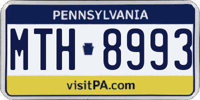 PA license plate MTH8993