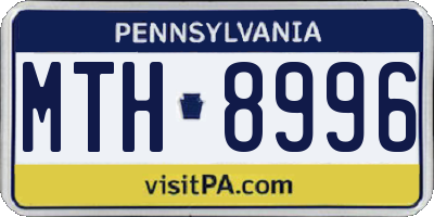 PA license plate MTH8996