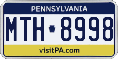 PA license plate MTH8998